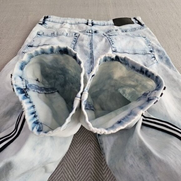 Rue21 Premium Jeans Men's 32x32 Skinny Supreme Flex Distressed Racing Stripe - Picture 7 of 16